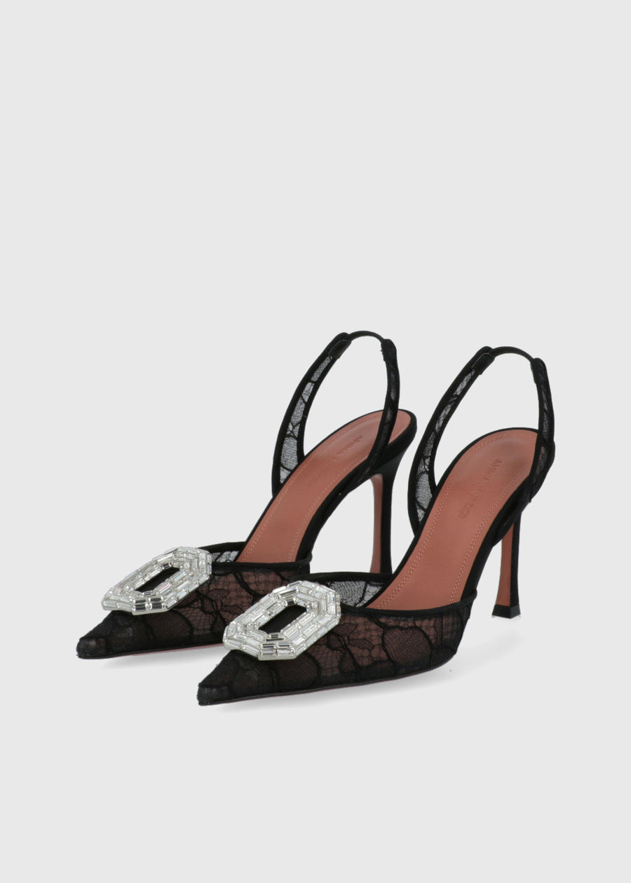 Amina Muaddi Zapatillas Camelia Lace Sling MMD-CAMELASL