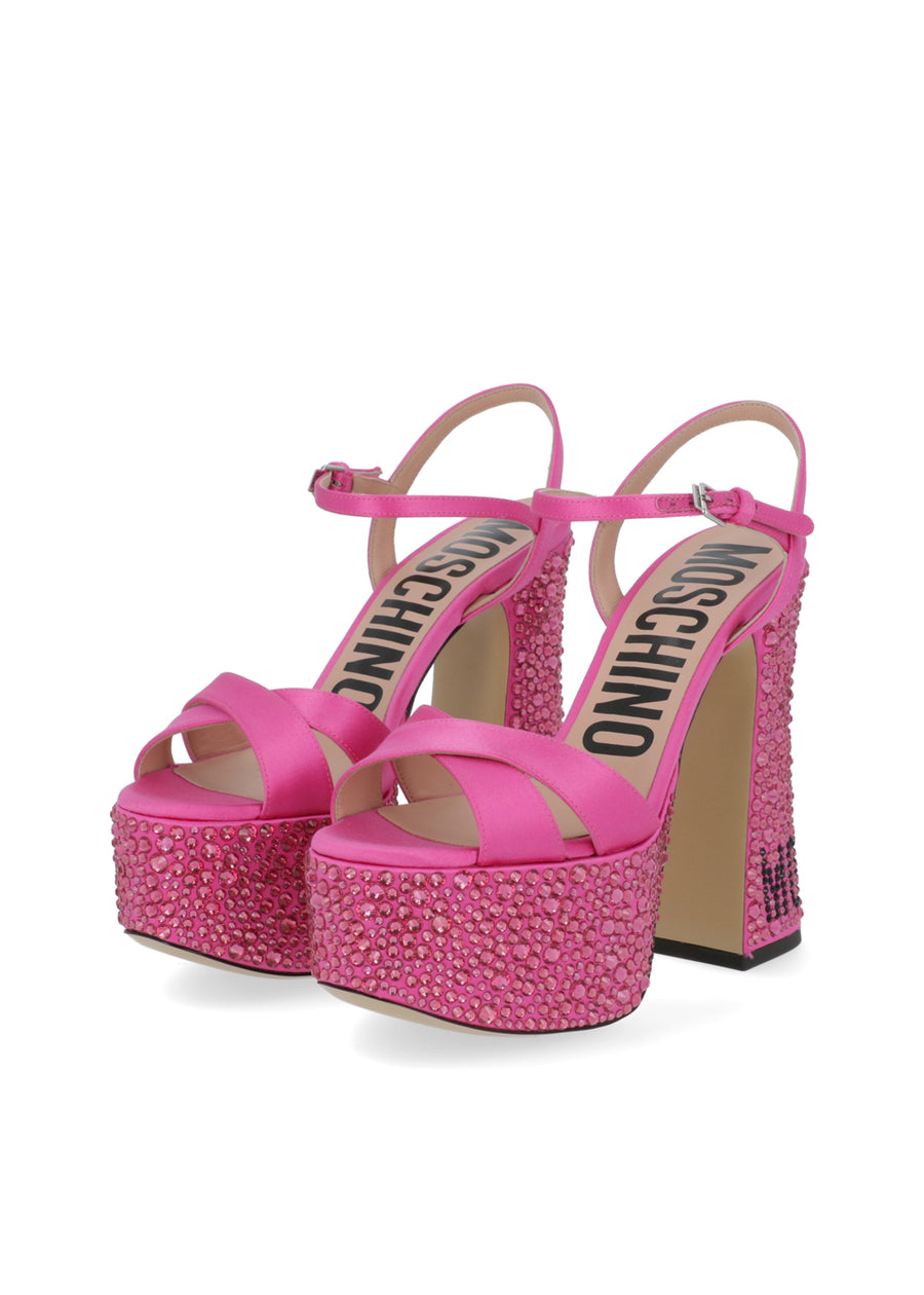 Moschino Sandalia plataforma con cristales MSC-MA1614E