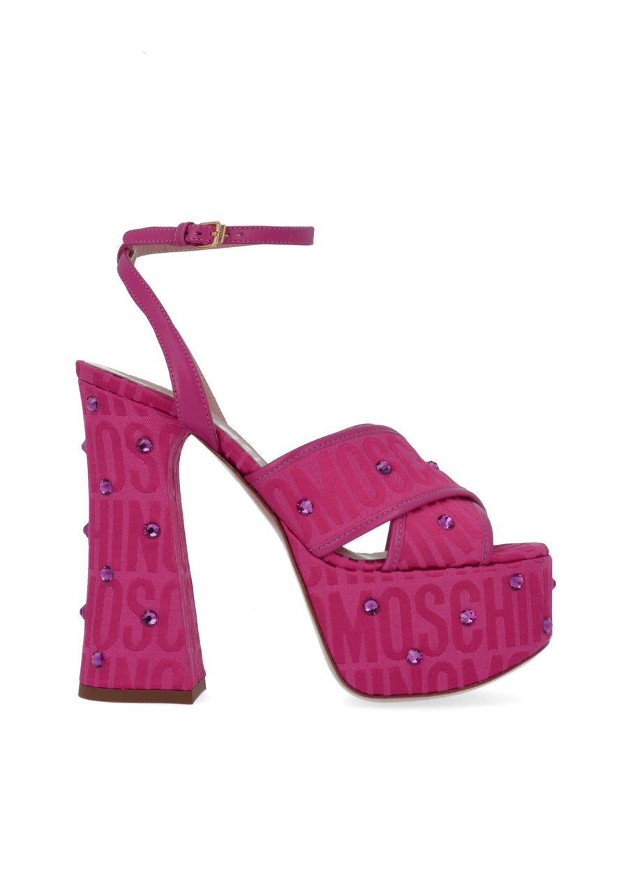 Moschino plataformas Allover Logo MSC-MN1620E