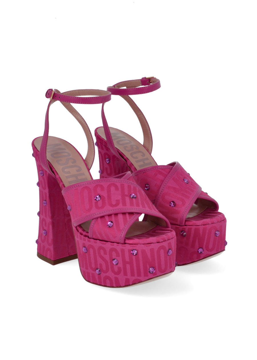 Moschino plataformas Allover Logo MSC-MN1620E