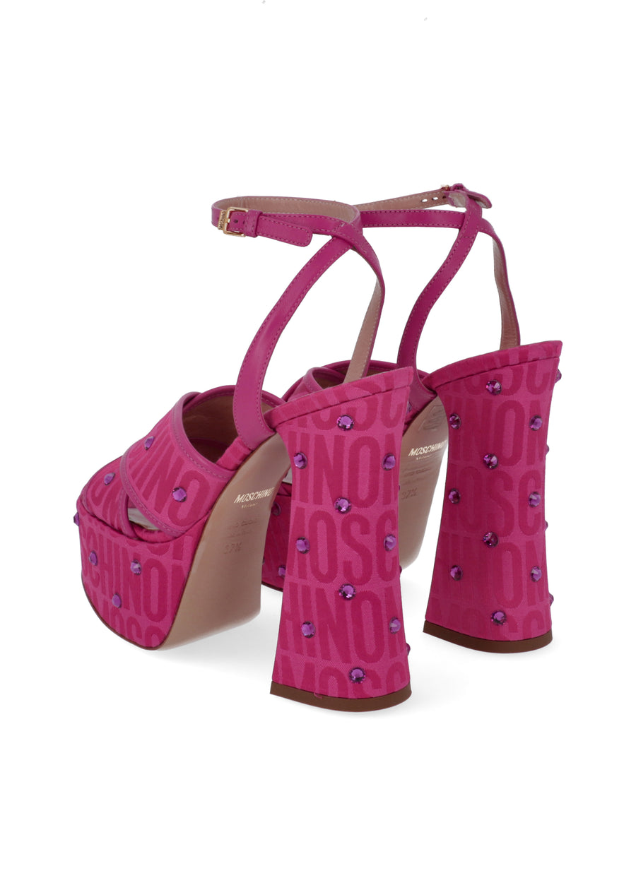 Moschino plataformas Allover Logo MSC-MN1620E