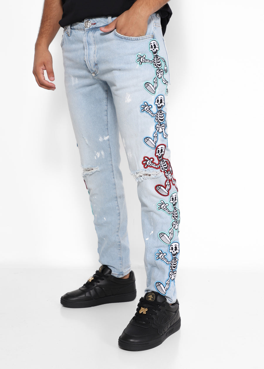 Philipp Plein Jeans fit recto con parches PLP-MDT3779