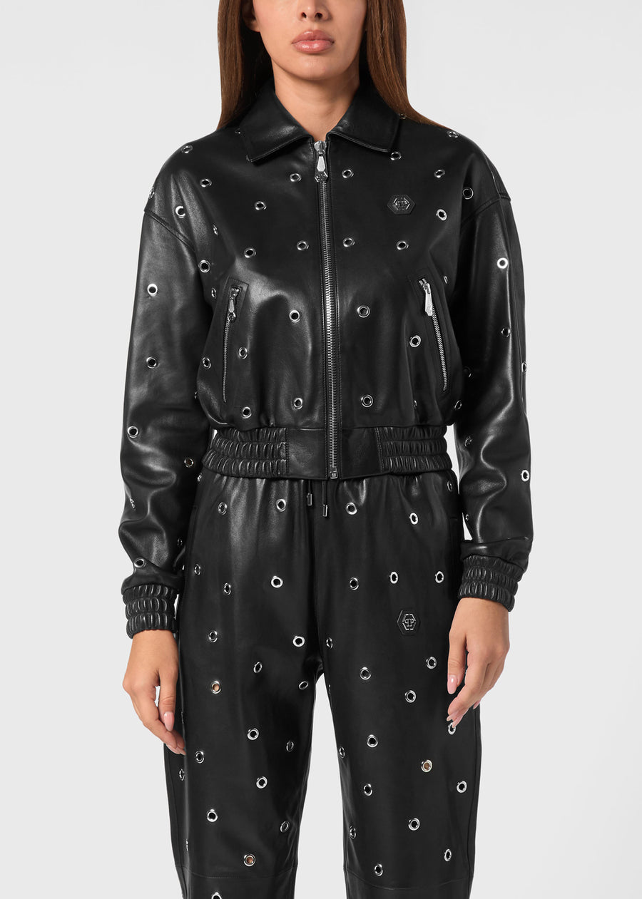Philipp Plein Chamarra de Piel PLP-WLB1136
