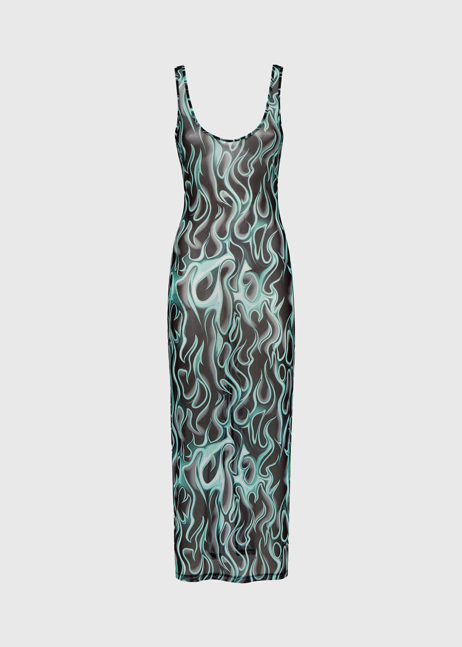 Philipp Plein Vestido Largo llamas PLP-WRG3309