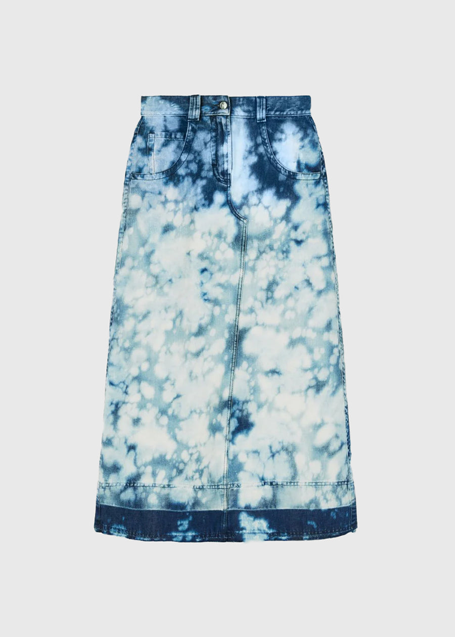 Palm Angels Falda denim tie-dye PNG-PWYF016F