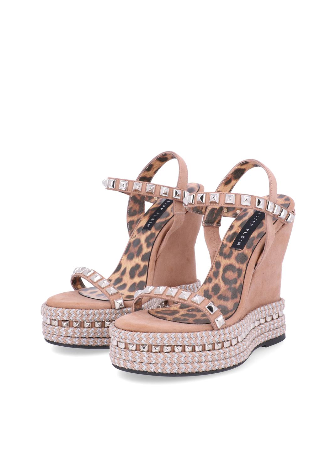 Philipp Plein sandalias Suede Wedges Studs PLP-WSA0494