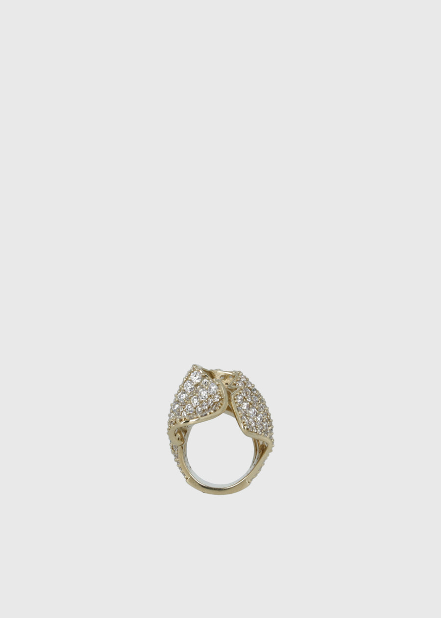 Ferragamo Anillo Drape con Cristales FRG-760824