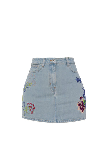 Kenzo Falda denim bordada KNZ-DJ2806B4