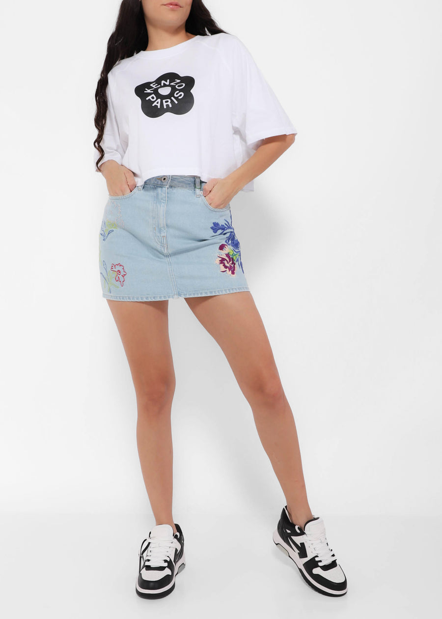 Kenzo Falda denim bordada KNZ-DJ2806B4