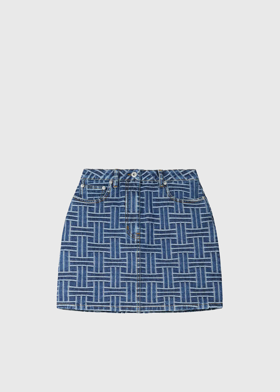 KENZO Falda estampada denim KNZ-DJ2806J3