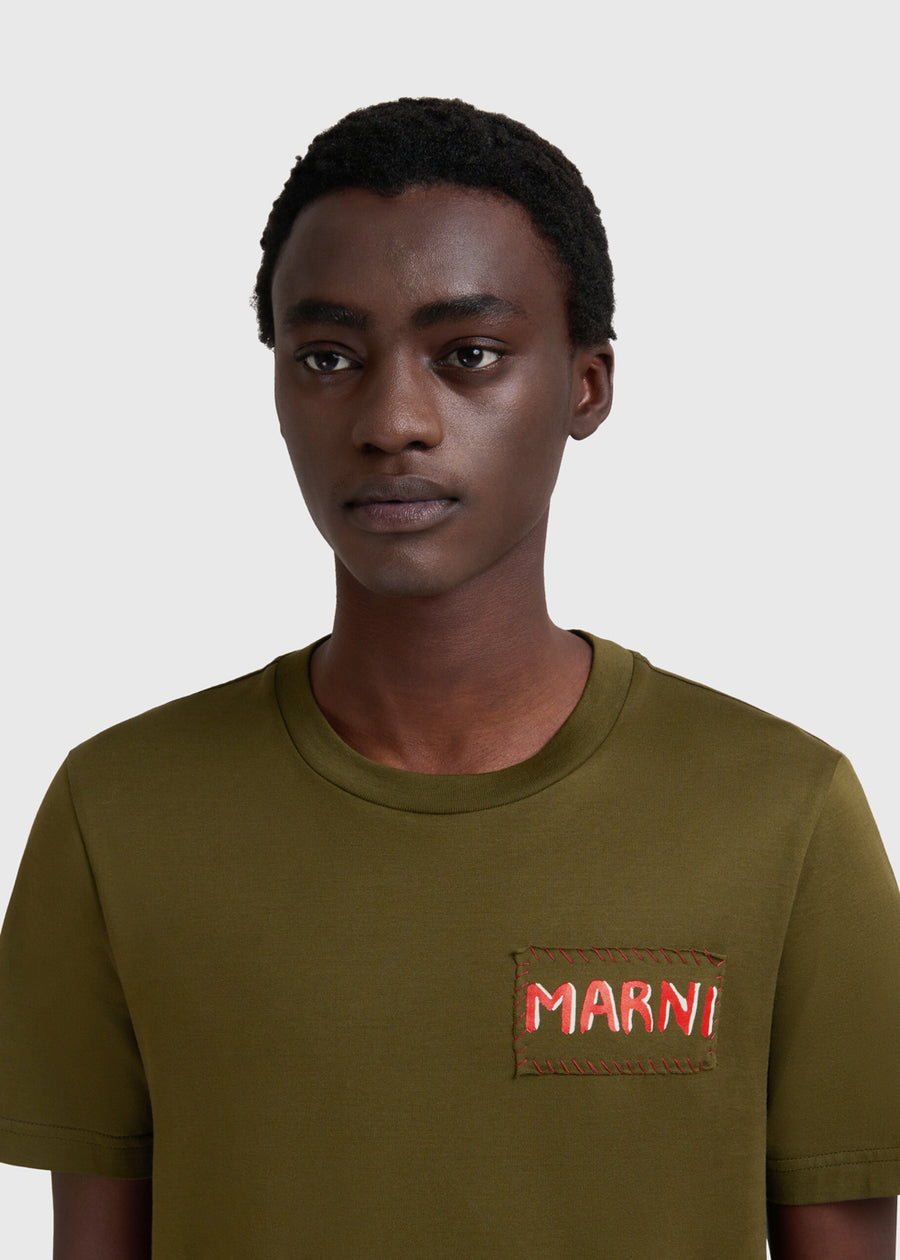 Marni T-Shirt con estampado de logo distorsionado MRI-HUMU0198