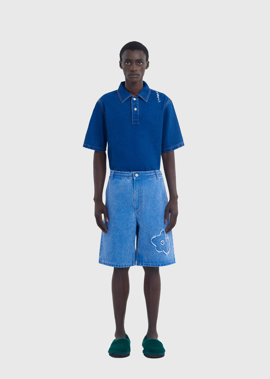 Marni Shorts denim Flores MRI-PUJU0070