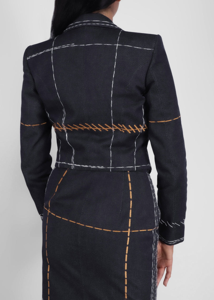 Moschino Blazer con costura en contraste MSC-A0521