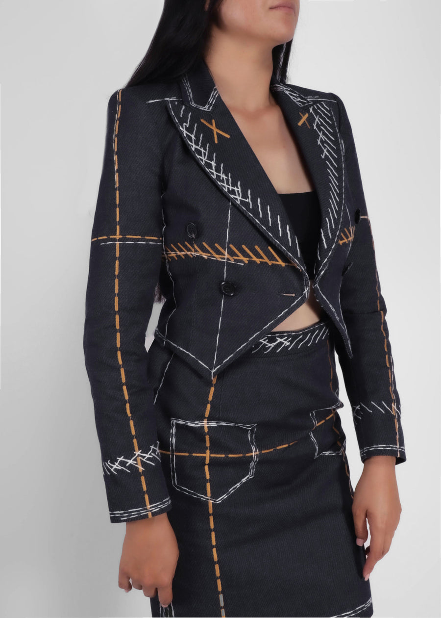 Moschino Blazer con costura en contraste MSC-A0521