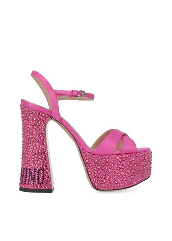 Moschino Sandalia plataforma con cristales MSC-MA1614E
