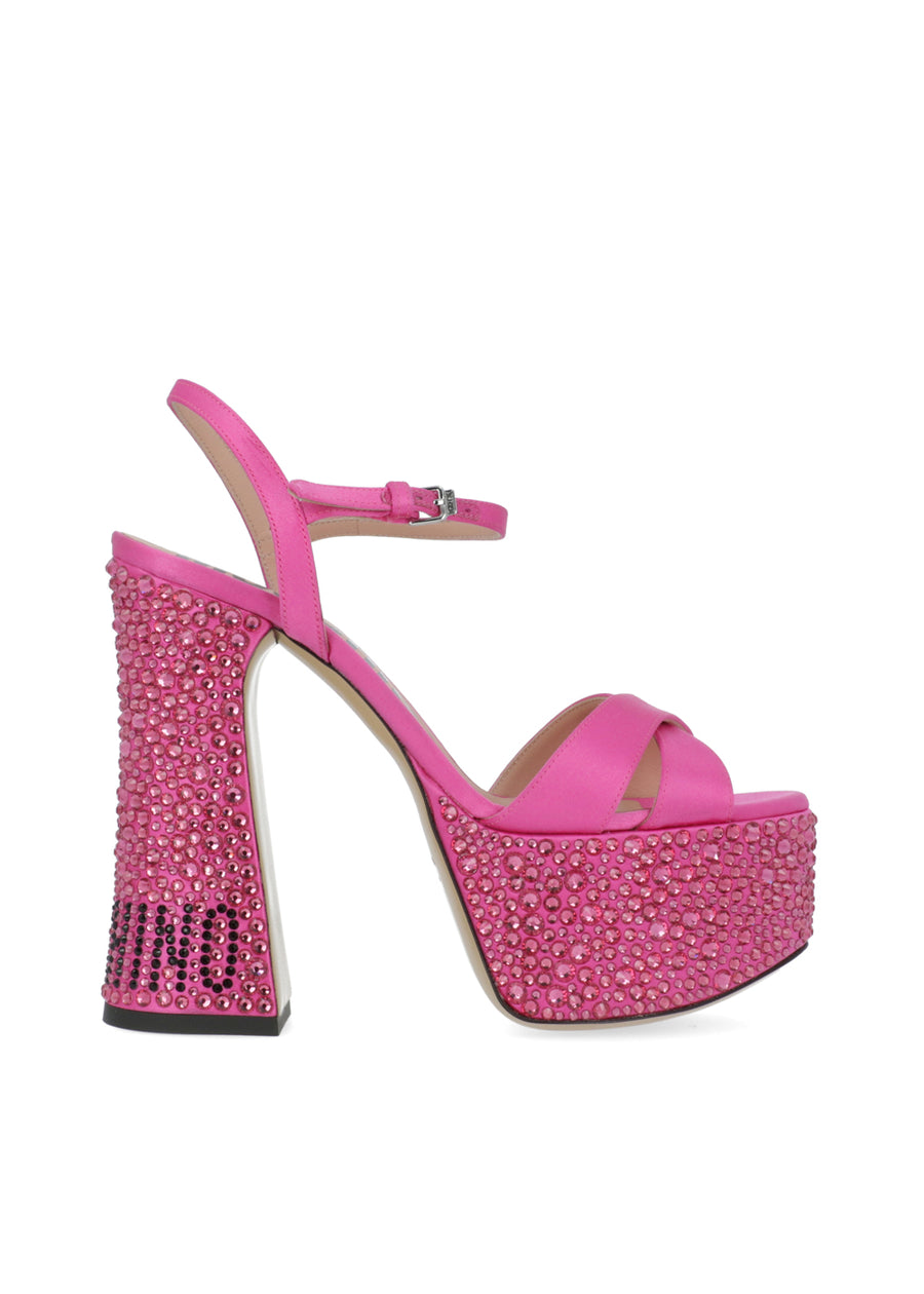 Moschino Sandalia plataforma con cristales MSC-MA1614E