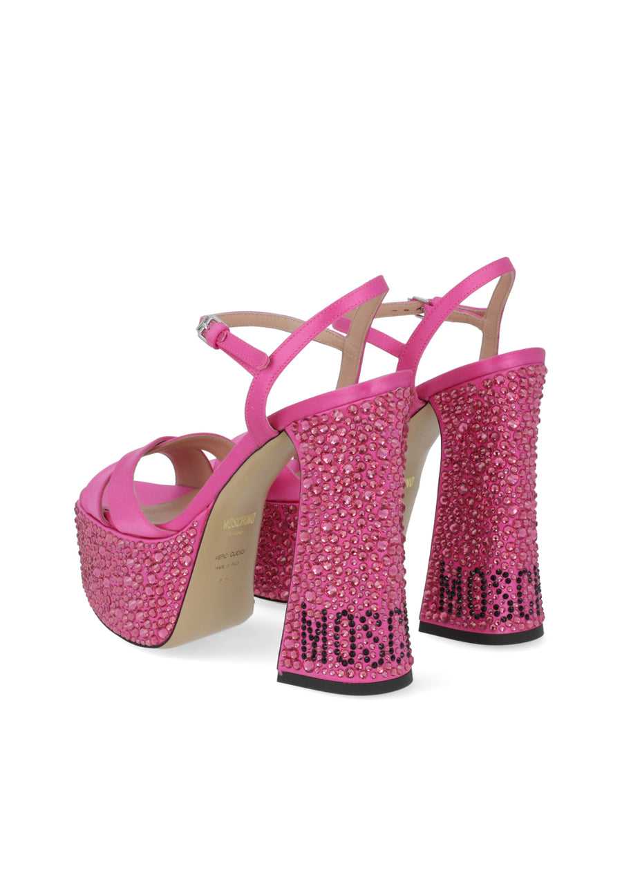 Moschino Sandalia plataforma con cristales MSC-MA1614E