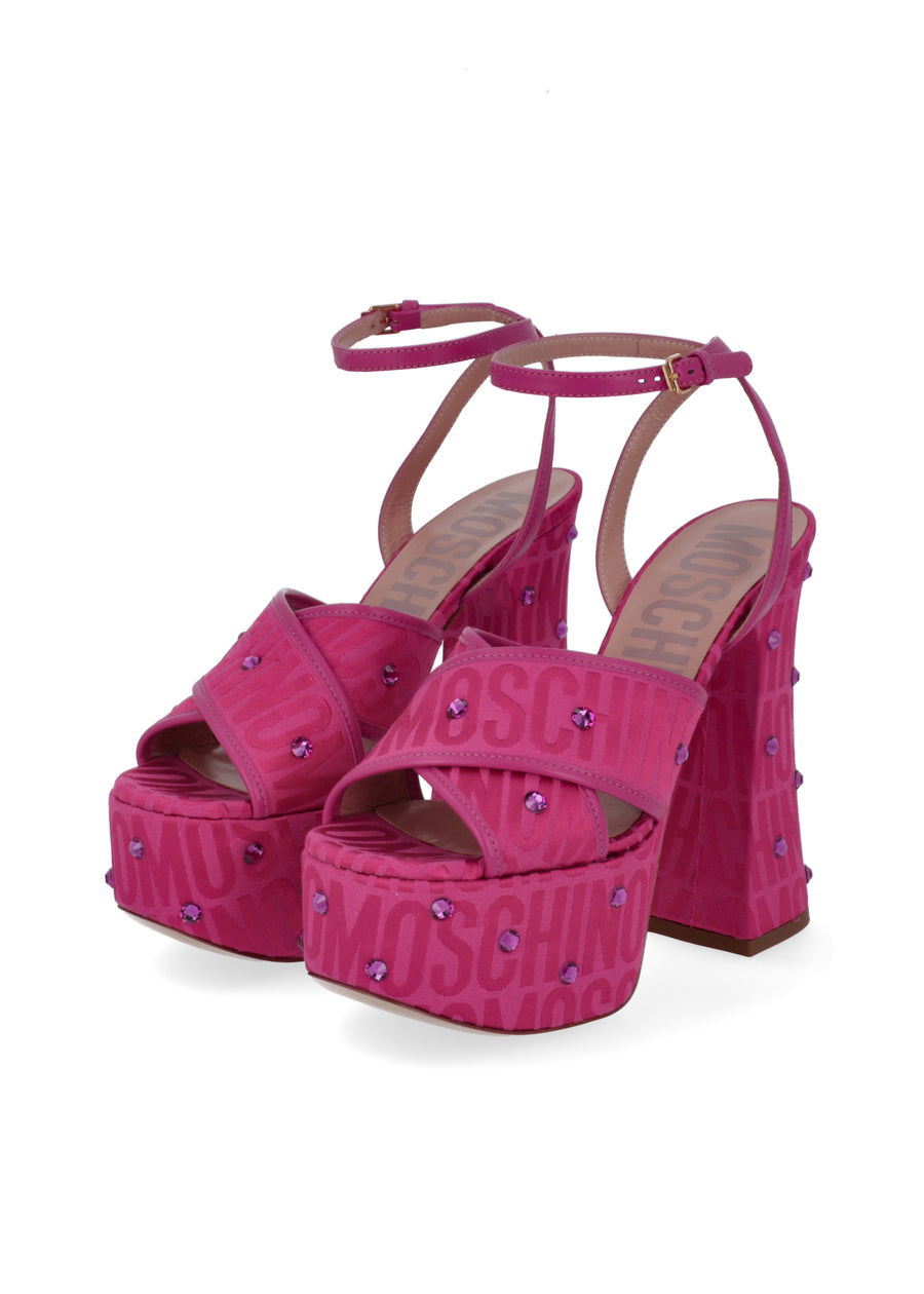 Moschino plataformas Allover Logo MSC-MN1620E