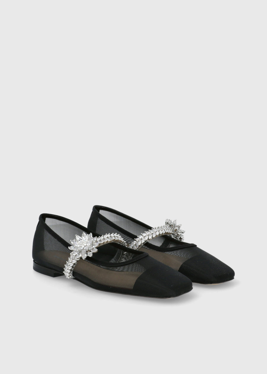 Mach & Mach Ballerinas Lotus Flower Jewelled  MYM-S0913