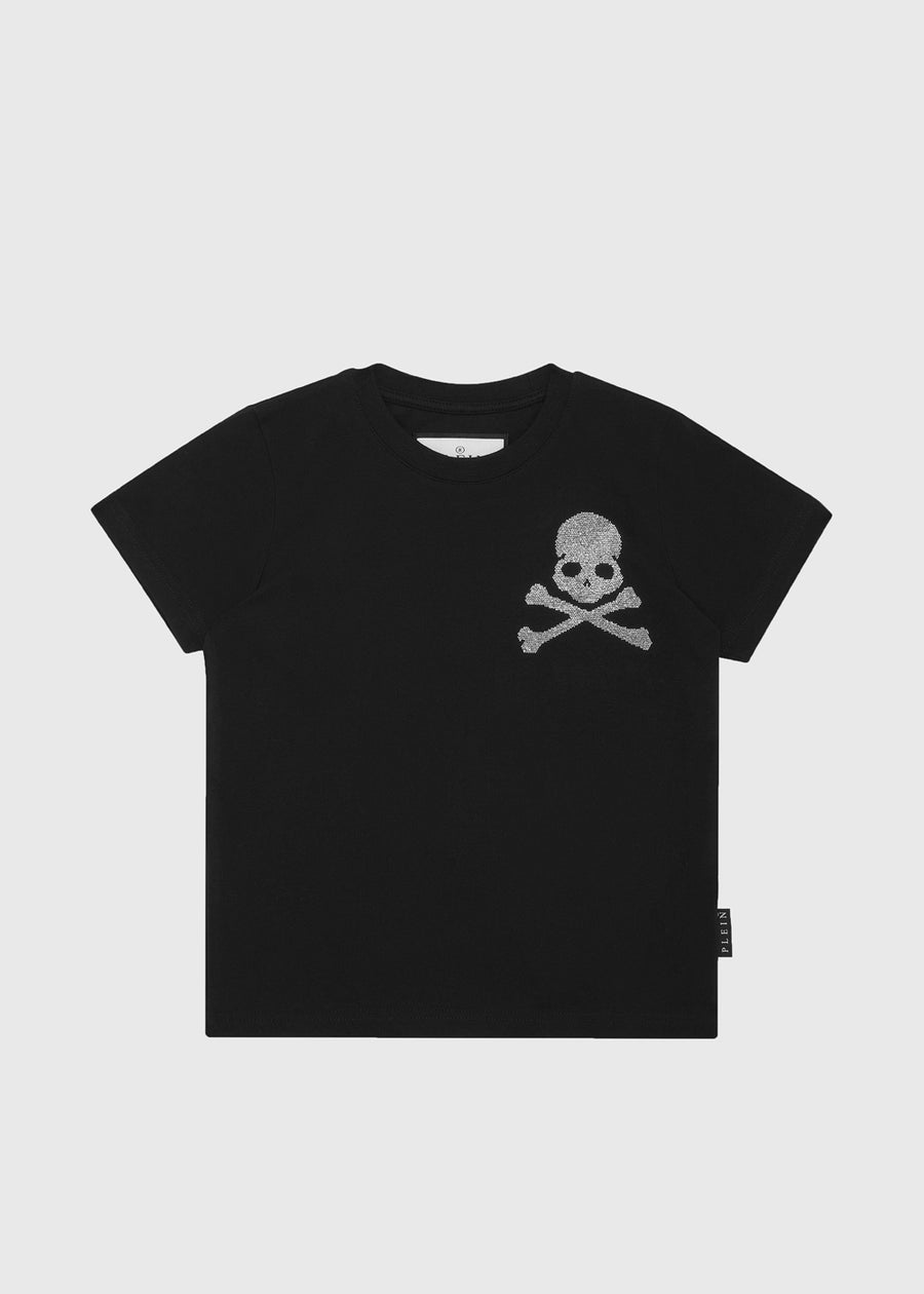 Philipp Plein T-shirt Round Neck SS Strass Skull&B PLP-BTK1324