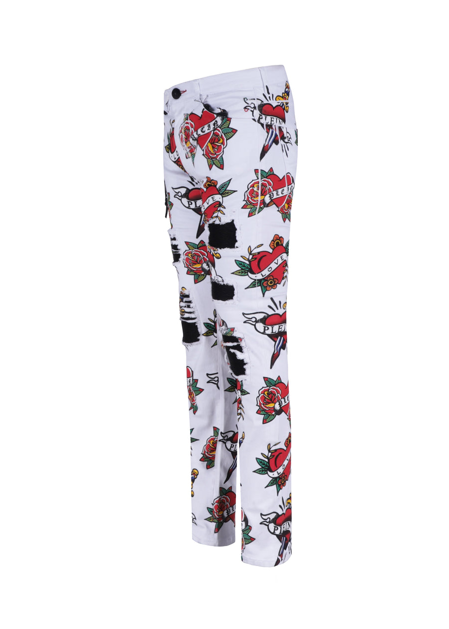 Philipp Plein Pantalón Corazones PLP-MDT3460