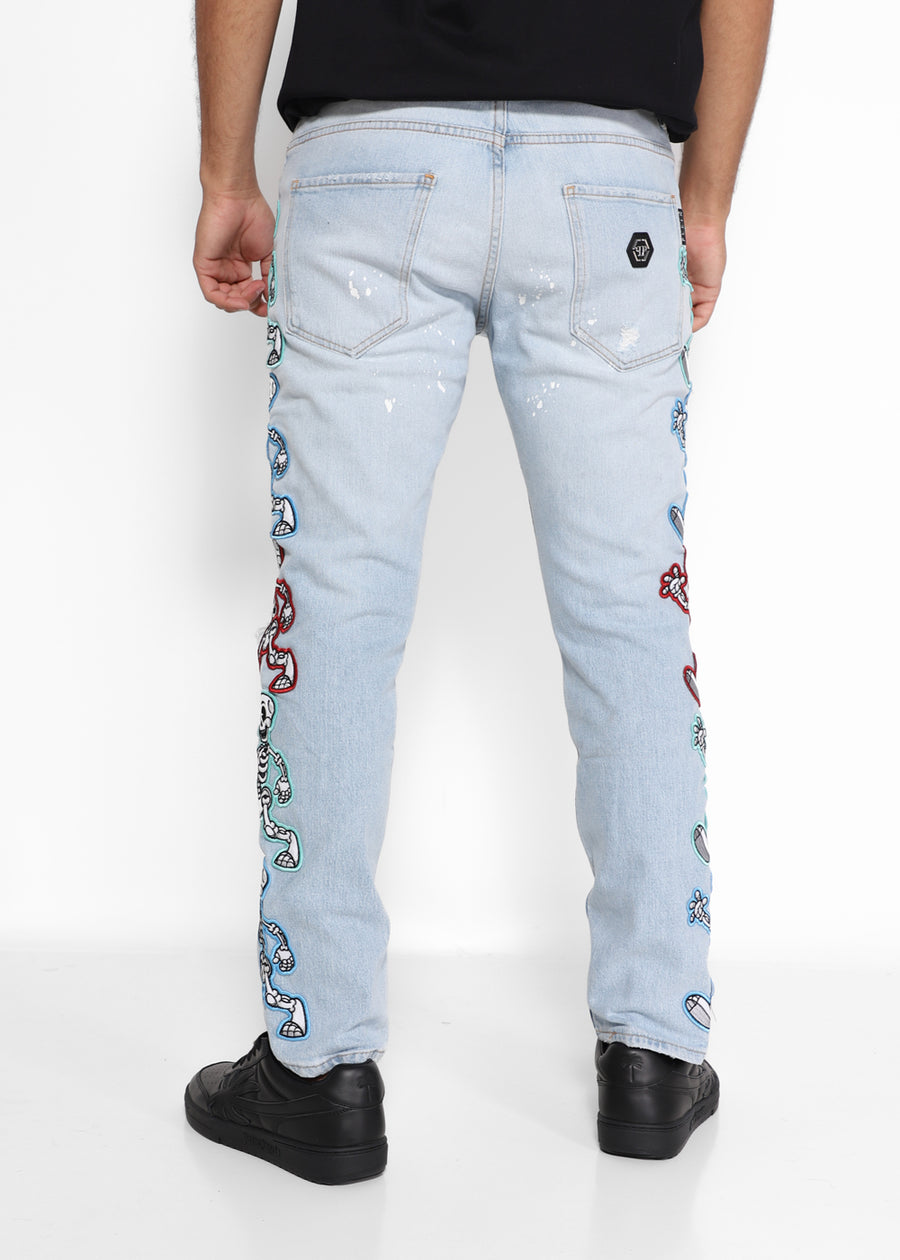 Philipp Plein Jeans fit recto con parches PLP-MDT3779