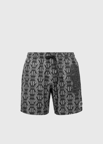 Philipp Plein Shorts de baño monogram PLP-MMX0154