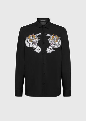 Philipp Plein Camisa Tiger print cristal PLP-MRP2250