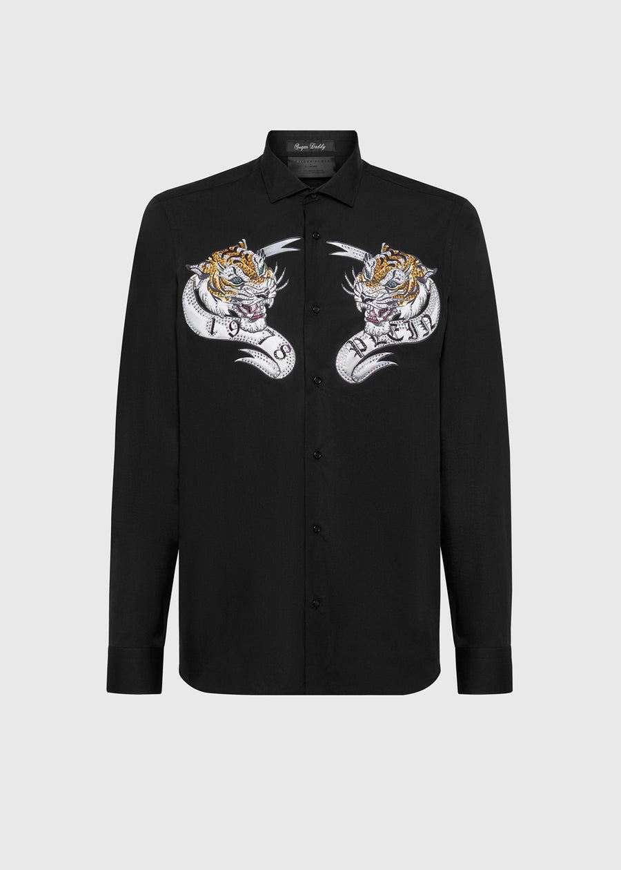 Philipp Plein Camisa Tiger print cristal PLP-MRP2250