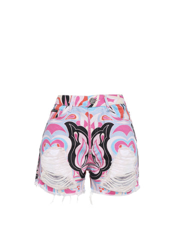 Philipp Plein Shorts desgastados estampados PLP-WDT2477
