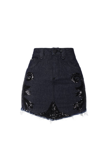 Philipp Plein Falda denim con lentejuela PLP-WDV0155