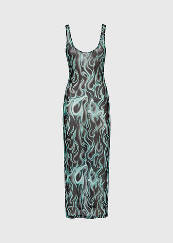 Philipp Plein Vestido Largo llamas PLP-WRG3309