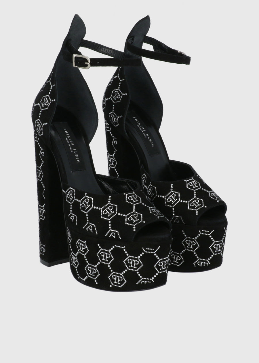 Philipp Plein Sandalia de plataforma Monograma PLP-WSA0706