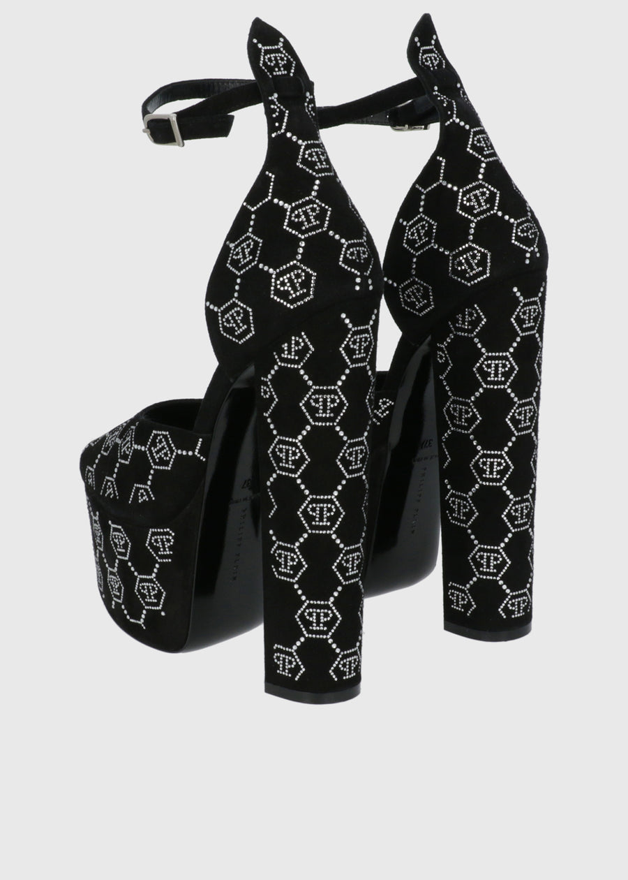 Philipp Plein Sandalia de plataforma Monograma PLP-WSA0706