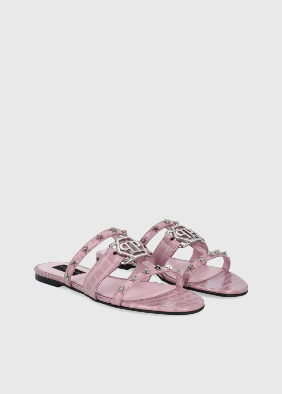 Philipp Plein Sandalia  Cocco Print Slides Stars PLP-WSA0764