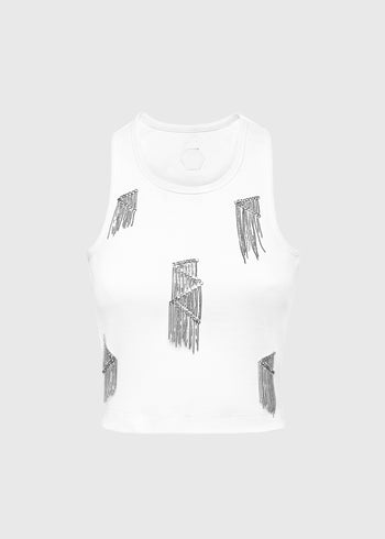 Philipp Plein Top con flecos PLP-WTK3567