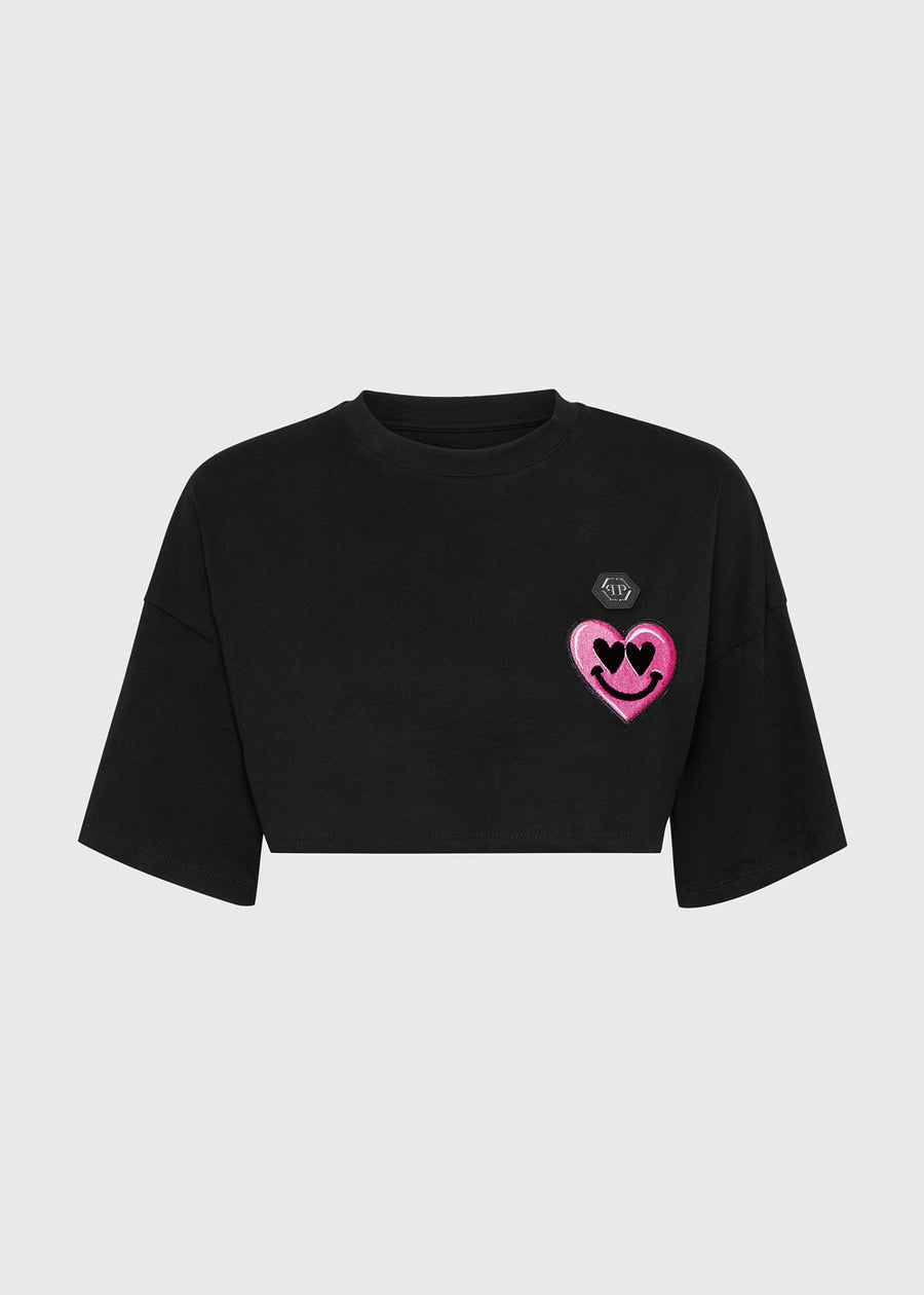 Philipp Plein T-shirt Cropped Round Neck SS Patche PLP-WTK3605