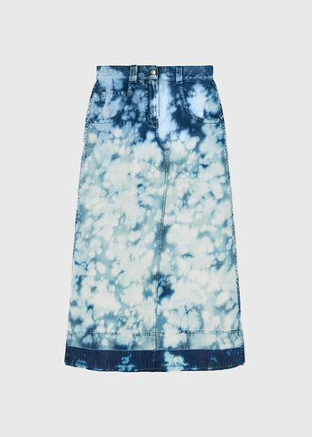 Palm Angels Falda denim tie-dye PNG-PWYF016F