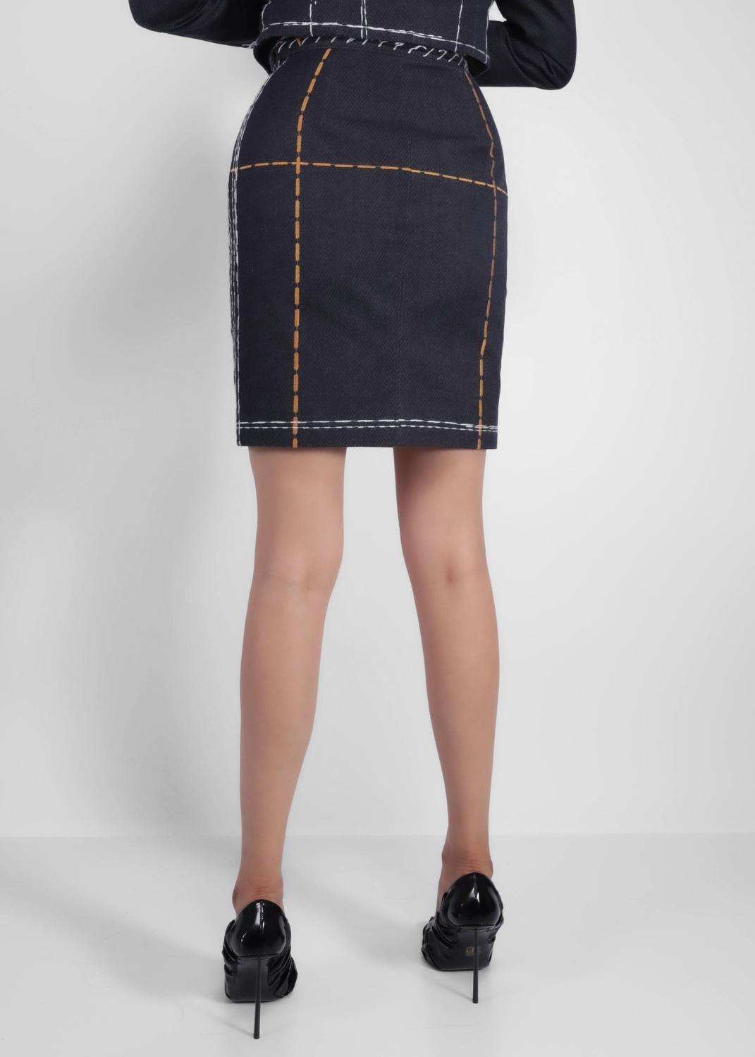 Moschino falda con costura en contraste MSC-A0109